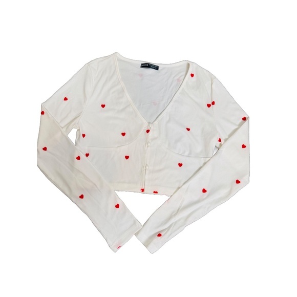 White Heart Print Crop Top - Picture 10 of 14